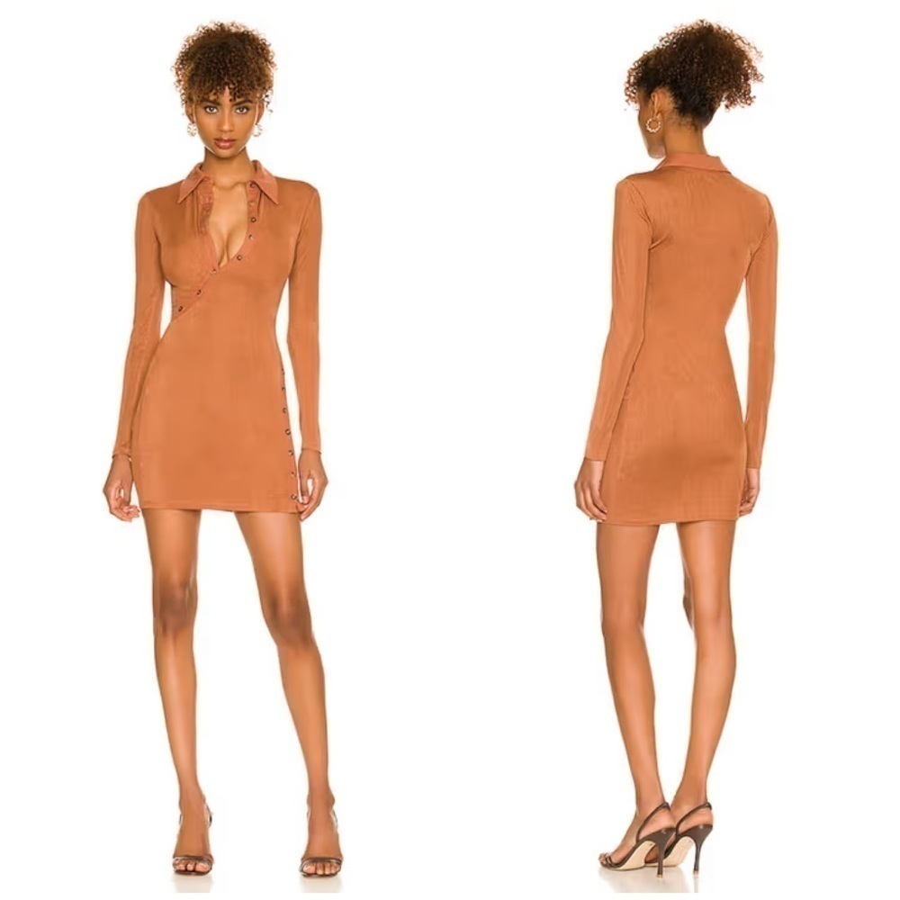 Camila Coelho Cera Mini Dress in Chestnut Brown Size XXS